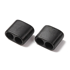 マット仕上げの304ステンレススチール製マルチ連リンク  レザーコードブレスレット作り用  台形  ブラック  10.5x9x5.5mm  穴：4mm&nbsp;STAS-I091-20EB-01
