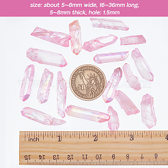 2 Strands Electroplated Natural Quartz Crystal Bead Strands&nbsp;G-OC0002-53B