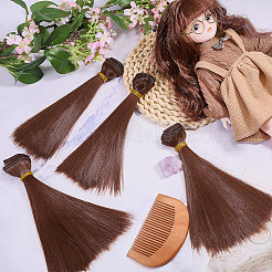 6 バンドル新しいレディースヘアアクセサリー  ロング＆ストレートマジックテープポニーテールヘアエクステンション  高温かつら  人工毛  ココナッツブラウン  150mm  1 M /バンドル&nbsp;OHAR-GL0001-02B