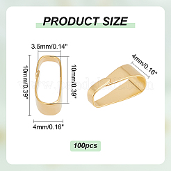 真鍮スナップオンベイル100個  オーバル  18KGP本金メッキ  10x4mm  内径：9.8x3.8mm&nbsp;KK-PH0006-33