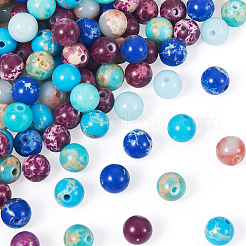 180Pcs 6 Styles Dyed Natural & Synthetic Imperial Jasper Beads Strands&nbsp;G-TA0002-41