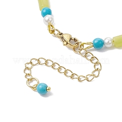 Natural Lemon Jade & Synthetic Turquoise Beaded Bracelets for Women&nbsp;BJEW-JB12027-02