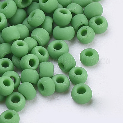 不透明な3/0ガラスシードビーズ  つや消しスタイル  ラウンド  ミディアムシーグリーン  2~2.3x1.5mm  穴：0.8mm  約30000個/袋  約450 G /袋&nbsp;SEED-Q025-2mm-K01