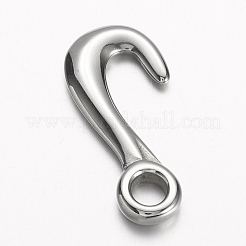 変色しにくい304ステンレススチールペンダント  フック  ステンレス鋼色  34x15.5x3.5mm  穴：5mm&nbsp;STAS-E133-029P