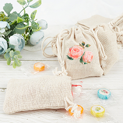Flax Cloth Blank DIY Craft Drawstring&nbsp;ABAG-GF0001-06A