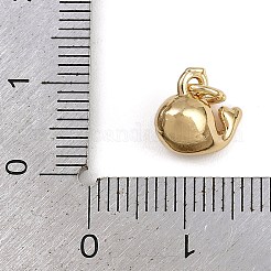 クジラの真鍮チャーム  長持ちメッキ  ラックめっき  鉛フリー＆カドミウムフリー  丸カン付き  18KGP本金メッキ  9x10x5.5mm  穴：3mm&nbsp;KK-Z123-11G