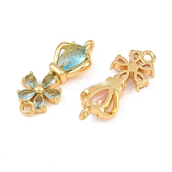 Brass Pave Cubic Zirconia Connector Charms&nbsp;CU-CBA8183-08G