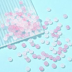 120個 2色焼き付け塗装模造翡翠ガラスビーズ  ロンデル  ミックスカラー  6.5x3.5mm  穴：1.4mm  60個/カラー&nbsp;DGLA-FS0001-21A