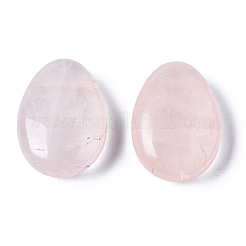 天然石ローズクォーツペンダント  ティアドロップ  25x18x8~9mm  穴：1.6mm&nbsp;G-N0326-74L