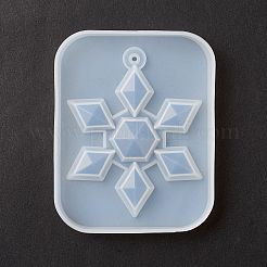クリスマスのテーマDIYスノーフレークペンダントシリコーン型  レジン型  UVレジン＆エポキシ樹脂のジュエリー作り用  ホワイト  89x69x12mm  穴：5mm  内径：75x68mm&nbsp;DIY-F114-27