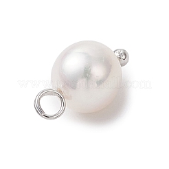 Natural Cultured Freshwater Pearl Round Charms&nbsp;PALLOY-JF04218-01