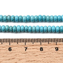 天然石ハウライトビーズ連売り  ロンデル  染め  4~4.5x2.5~3mm  穴：0.4mm  約157個/連  15.67''（39.8センチメートル）&nbsp;G-H345-B01-01