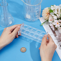 オーガニックアクリルディスプレイスタンド  試験チューブディスプレイスタンド  ラボ用品  長方形  透明  125x49x34.5mm  穴：17mm&nbsp;AJEW-WH0695-030A