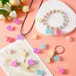 64個 8色 半透明樹脂ペンダント カラフルな夜光 小さなキノコペンダント クリエイティブジュエリーアクセサリー  ミックスカラー  18x14mm  穴：2.5mm  8個/カラー&nbsp;JX857A