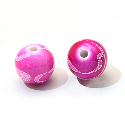 塗装ドローベンチアクリルラウンドビーズをスプレー  ミックスカラー  15~16mm  穴：3mm  約210個/500g&nbsp;ACRP-S657-16mm-M