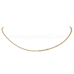 2mm 304ステンレススチールアズキチェーン シンガポールチェーンネックレス レディース  ゴールドカラー  15.75インチ（40cm）&nbsp;NJEW-JN05558