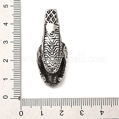 チベット風 304 ステンレススチールペンダント  ティアドロップ  アンティークシルバー  39.5x15.5x13mm  穴：6x3mm&nbsp;STAS-M334-16AS