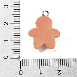 樹脂チャーム  プラチナアイアイピン  ジンジャーブレッドマン  22x17x4.5mm  穴：2mm&nbsp;RESI-C053-01C