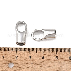 変色しにくい304ステンレススチールコードエンド  エンドキャップ  ステンレス鋼色  18x9x7mm  穴：6x9mm  内径：5mm&nbsp;STAS-N034-16