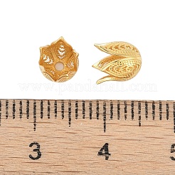 925スターリングシルバービーズキャップ  花  18KGP本金メッキ  6.5x5.5mm  穴：1.2mm&nbsp;STER-P060-12G
