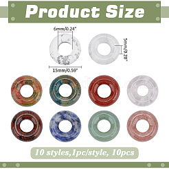 10Pcs 10 Styles Natural Mixed Gemstone Pendants&nbsp;G-ME0001-26