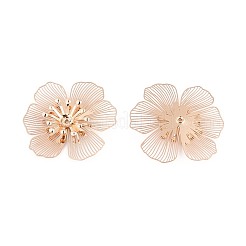 真鍮製ビーズキャップ  花  ライトゴールド  27.5~31x27.5~31x4mm  穴：0.9mm&nbsp;KK-N278-02KCG