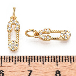 Brass Micro Pave Cubic Zirconia Charms&nbsp;ZIRC-F132-06G
