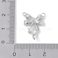 真鍮チャーム  蝶結び  プラチナ  21x16x4mm  穴：2mm&nbsp;KK-U008-02P