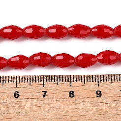 Opaque Solid Color Imitation Jade Glass Beads Strands&nbsp;EGLA-A037-P6x8mm-D05