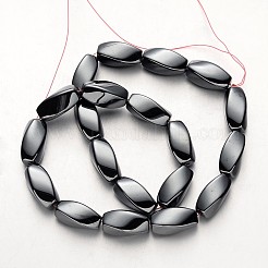 非磁性合成ヘマタイトビーズ連売り  ツイストオーバル  原色  20x10mm  穴：1mm  約20個/連  15.7インチ&nbsp;G-F300-11A-09