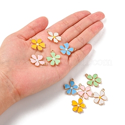 10Pcs 5 Colors Alloy Enamel Pendants&nbsp;ENAM-YW0002-11