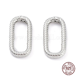 Anti-Tarnish Rhodium Plated 925 Sterling Silver Spring Gate Rings&nbsp;STER-K173-18P