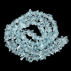 Imitation Aquamarine Glass Chip Beads Strands&nbsp;GLAA-C041-01