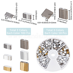450種類の不透明ガラスシードビーズ6個  2穴  長方形  ミックスカラー  4.5~5.5x2~5.5x2~2.5mm  穴：0.5~0.8mm&nbsp;SEED-CN0001-24