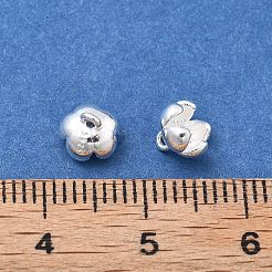 スターリングシルバーパヴェクリアキュービックジルコニア925Dフラワーチャーム3個  銀  5x6x5mm  穴：1mm&nbsp;STER-D302-12S