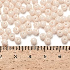 不透明色のガラスシードビーズ  ラウンド  アンティークホワイト  4.5x3.5mm  穴：1mm  約4500個/ポンド&nbsp;SEED-C001-02B-07