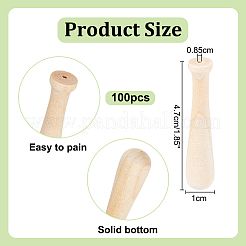 木製野球バットオーナメント100個  インテリアオーナメントパーツ  フローラルホワイト  47x10mm&nbsp;WOOD-PH0003-78
