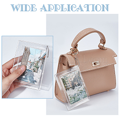 透明PVCコインウォレット  アイアンスナップボタン＆ビーズチェーンチェンジパース  カードホルダー  透明  17.5cm&nbsp;ABAG-WH0044-28