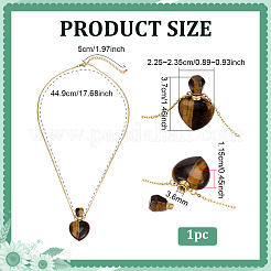 1Pc Natural Gemstone Heart Perfume Bottle Pendant Necklaces&nbsp;NJEW-PH0001-61B