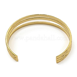 PVD Vacuum Plating 202 Stainless Steel Multi-strand Open Cuff Bangles for Women&nbsp;BJEW-M317-07E-G