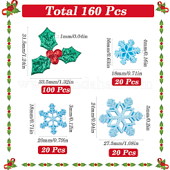 160Pcs 4 Styles Christmas Theme Opaque Resin Cabochons&nbsp;RESI-SC0005-80B