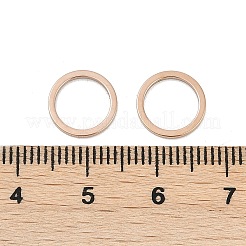 イオンプレーティング（IP）304ステンレススチールリンクリング  ニッケルフリー  丸いリング  ローズゴールド  10x0.8mm&nbsp;STAS-S079-13-B02-RG-NF