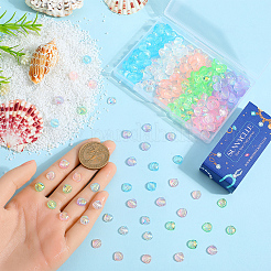 360Pcs 6 Colors  Rainbow Iridescent Plating Transparent Resin Decoden Cabochons&nbsp;RESI-SC0005-64