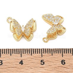Brass Micro Pave Clear Cubic Zirconia Charms&nbsp;KK-C259-18G