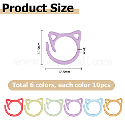 60Pcs 6 Colors Baking Paint Alloy Knitting Crochet Locking Stitch Markers&nbsp;FIND-HS0002-10