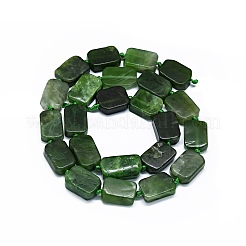 天然カナダ翡翠ビーズ連売り  長方形  14~17x11~13x5~6mm  穴：1mm  約21~23個/連  15.75~16.14インチ（40~41cm）&nbsp;G-F725-04