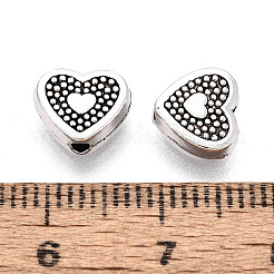チベット風合金ビーズ  ハート  アンティークシルバー  8x9x4mm  穴：1.6mm&nbsp;TIBEB-T005-04AS