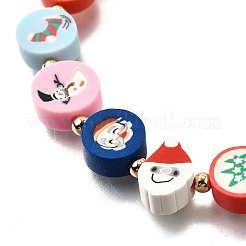 Handmade Polymer Clay Christmas Theme Beaded Stretch Bracelets for Women&nbsp;BJEW-TA00655