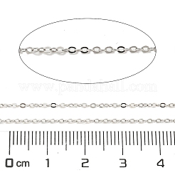 Anti-Tarnish Rhodium Plated 925 Sterling Silver Flat Cable Chains&nbsp;STER-F052-04P-04
