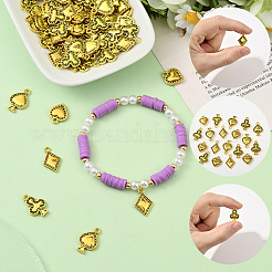 72Pcs 4 Styles Tibetan Style Alloy Pendants&nbsp;FIND-SC0019-40AG